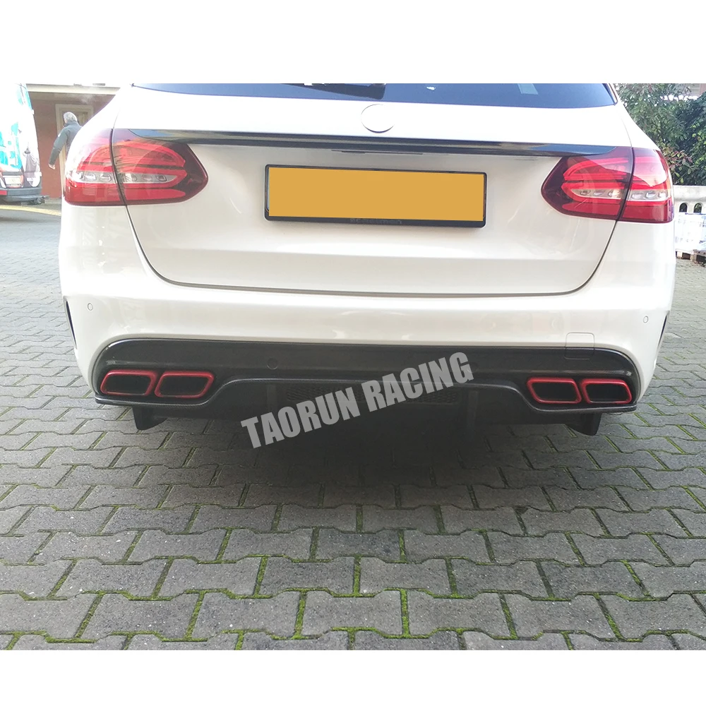 C63 PSM стиль карбоновый задний бампер диффузор спойлер для Benz W205 C63 C63s AMG седан& Wagon& Coupe