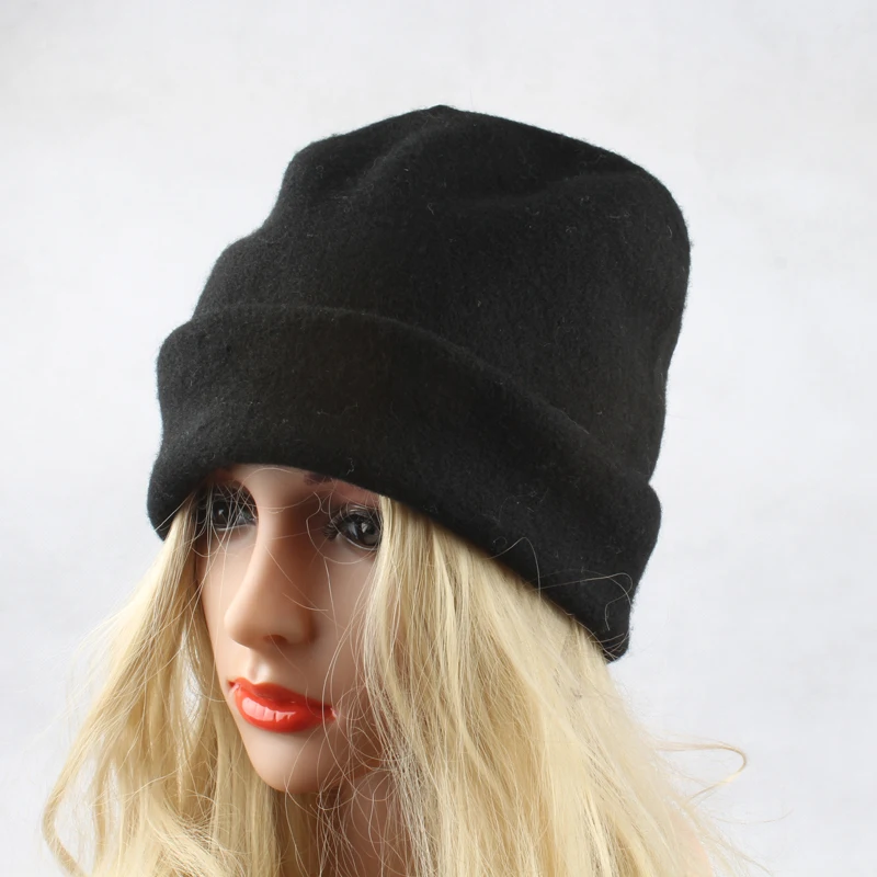 Модные зимние шляпы для женщин шерсть Skullies шляпа дамские шапочки Повседневная теплая вязаная шапка