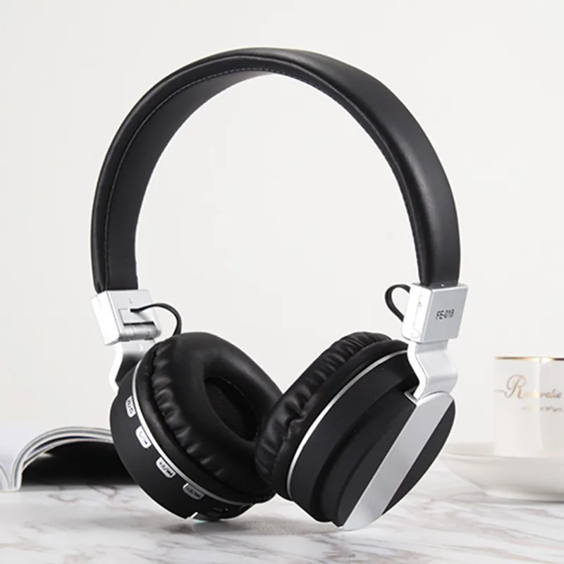 Черный Bluetooth 4,2 с FM SD картой читаемые музыкальные беспроводные наушники складные стильные наушники - Цвет: Черный