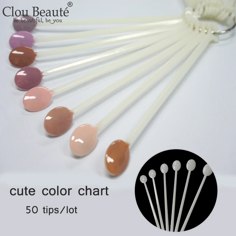 Clou Beaute 50 наконечников/партия натуральный белый стенд лак для ногтей советы