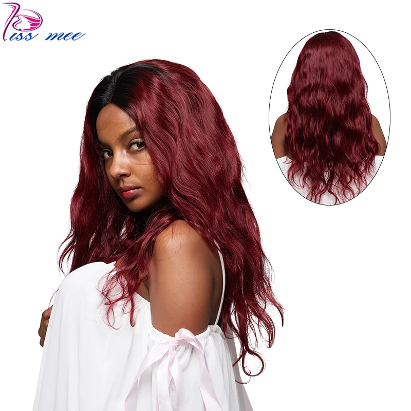 KISSMEE предварительно сорвал перуанские волнистые человеческие волосы парик Ombre