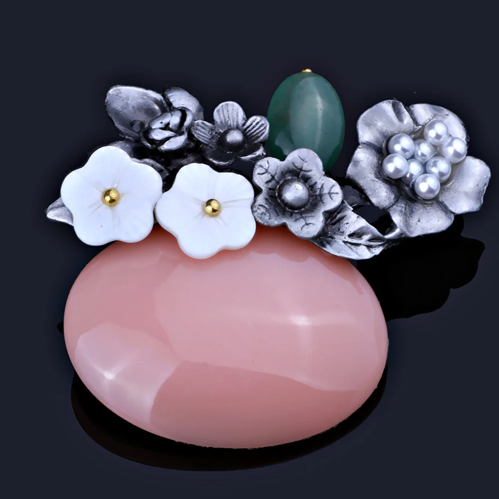 FARLENA ювелирные изделия ручной работы натуральный камень брошь в виде букета для