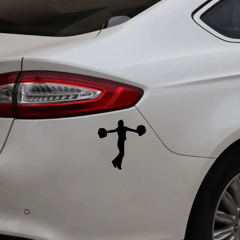 

YJZT 11.8*12CM Fashion Sports Cheerleader Vinyl Decor Car Sticker Accessories C12-1464