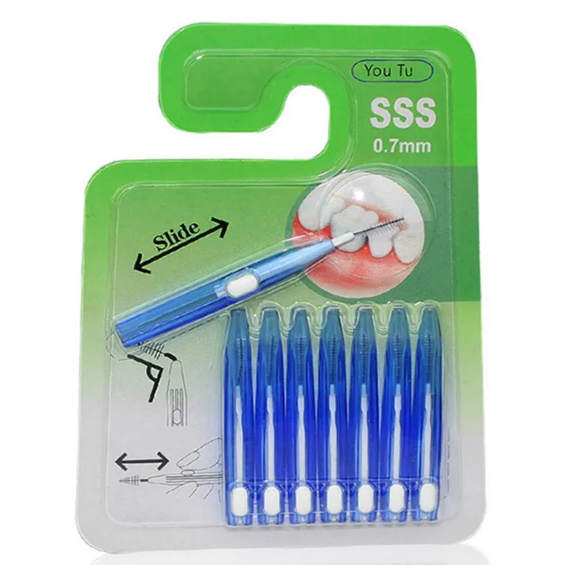 

8pcs/pack Interdental Brush 0.7mm 1.0mm Toothbrush Orthodontic tooth Brush Long Handle Toothpicks Floss Pick Oral Hygiene