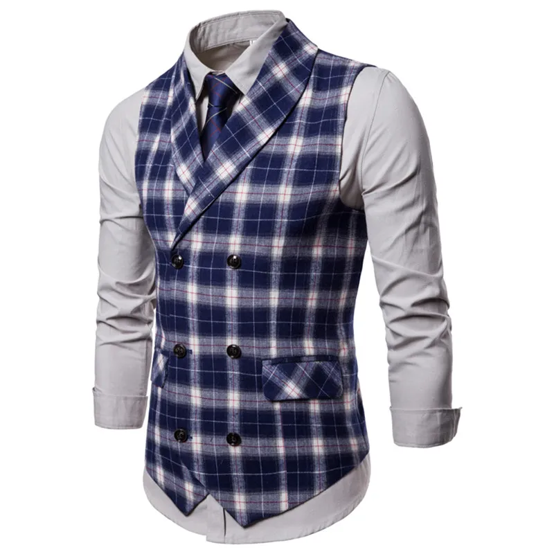 2019 осенне-зимний новый мужской повседневный клетчатый зеленый жилет с фруктовым