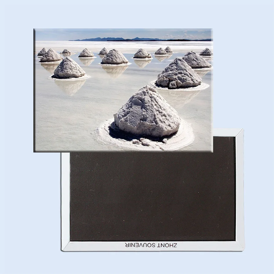 Магниты для запоминания Uyuni salt flats of Bolivia прямоугольник металлический магнит на холодильник 5529 сувенир