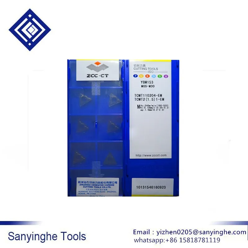 

10pcs/lots YBM153 TCMT110204-EM cnc carbide turning inserts cnc blade lathe turning tool
