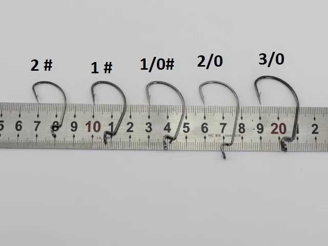 Single worm hook 50pcs soft lure fishing worm hook plastic fishing box packing