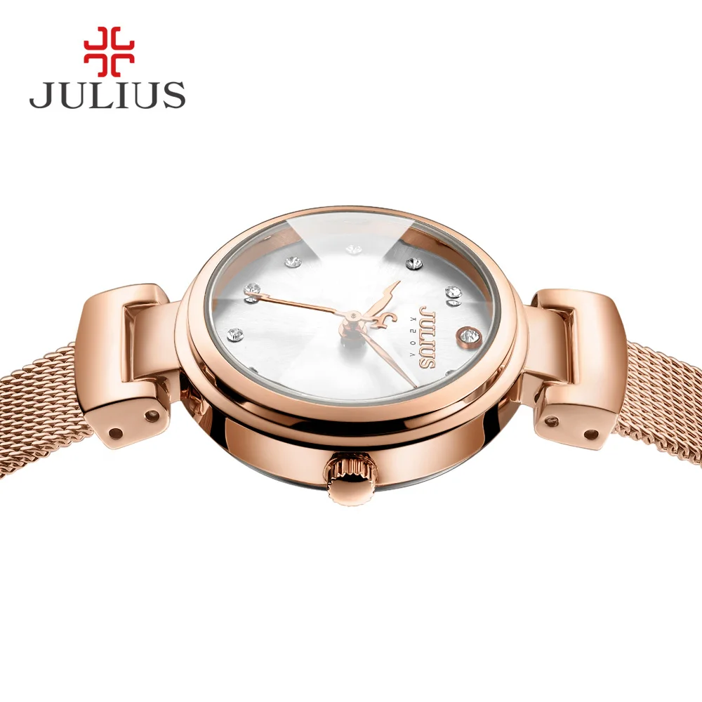Julius дорогой кварцевый Whatch женские часы с браслетом новый корейский дизайн Прямая
