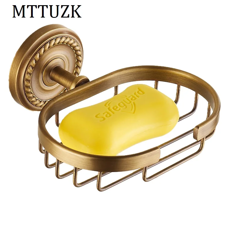 Горячий античный латунный держатель мыла MTTUZK в европейском стиле мыльница