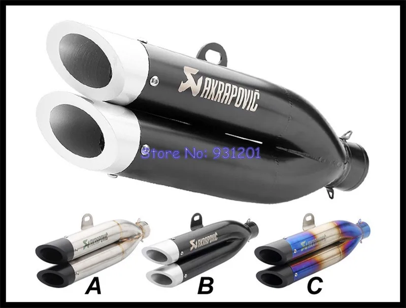 На входе 51 мм мотоцикл Akrapovic выхлопная труба двойной глушитель Escape универсальный
