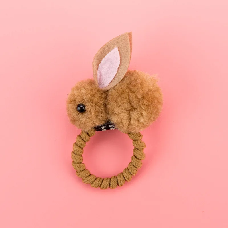 Scrunchie (Yellow) Детские эластичные резинки для волос; Аксессуары для девочек с объемным кроликом; милые заколки для волос для маленьких девочек; детские головные уборы; детская шпилька; резинки для волос для малышей - Цвет: Scrunchie (Yellow)