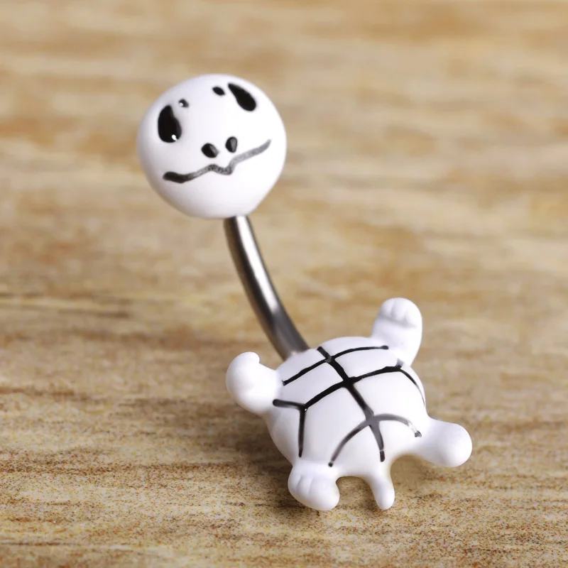 Funmor кольцо из нержавеющей стали с черепахой и пуговицами для живота пирсинг