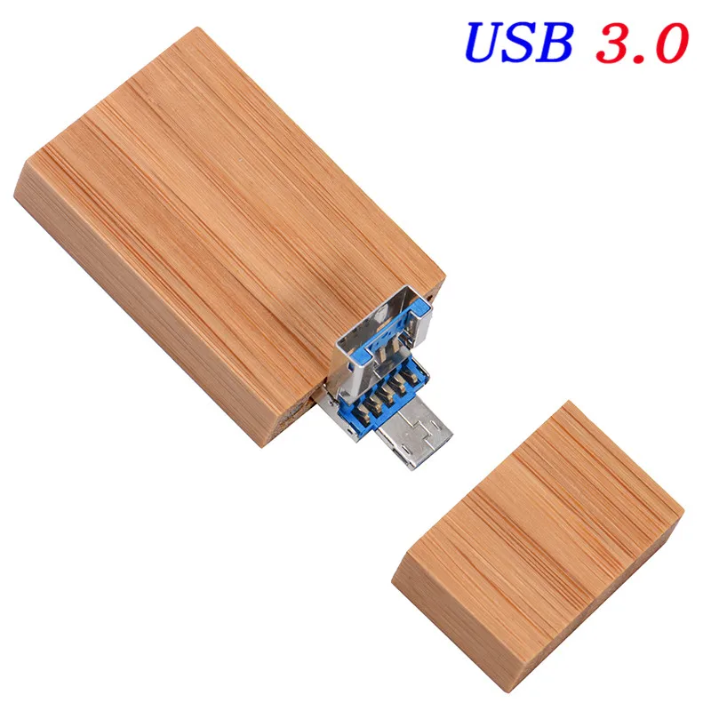 Carbonized bamboo JASTER Дерево+ коробка USB 3,0 2 в 1 интерфейс флэш-накопитель Флешка 4 ГБ 16 ГБ 32 ГБ 64 Гб 128 ГБ флэш-накопитель подарок(более 10 шт бесплатный логотип - Цвет: Carbonized bamboo