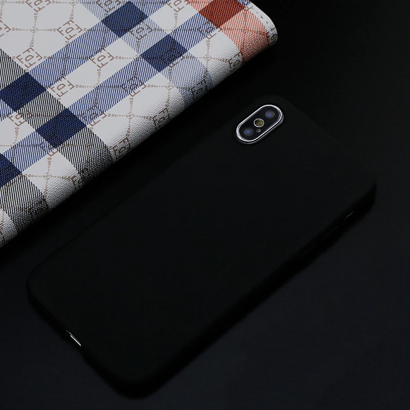 Мягкий силиконовый чехол для iPhone 6 S 6 S 7 8 Plus 5 5S X 10 XR XS Max 6Plus 6splus 7Plus чехол милый яркий противоударный резиновый чехол - Цвет: Black