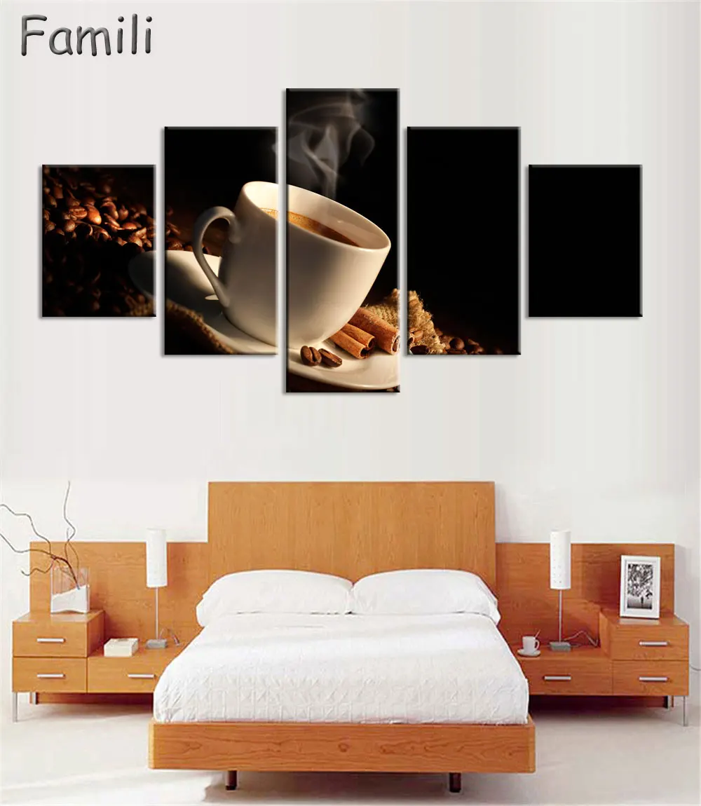 5 шт. настенные картины на холсте кофе без рамки|picture for living room|wall picturespainting poster |