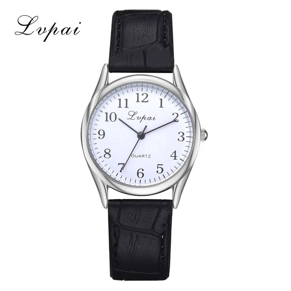 White Big Lvpai брендовые парные часы, модные черные кожаные спортивные кварцевые наручные часы, роскошные мужские и женские часы, мужские часы - Цвет: White Big
