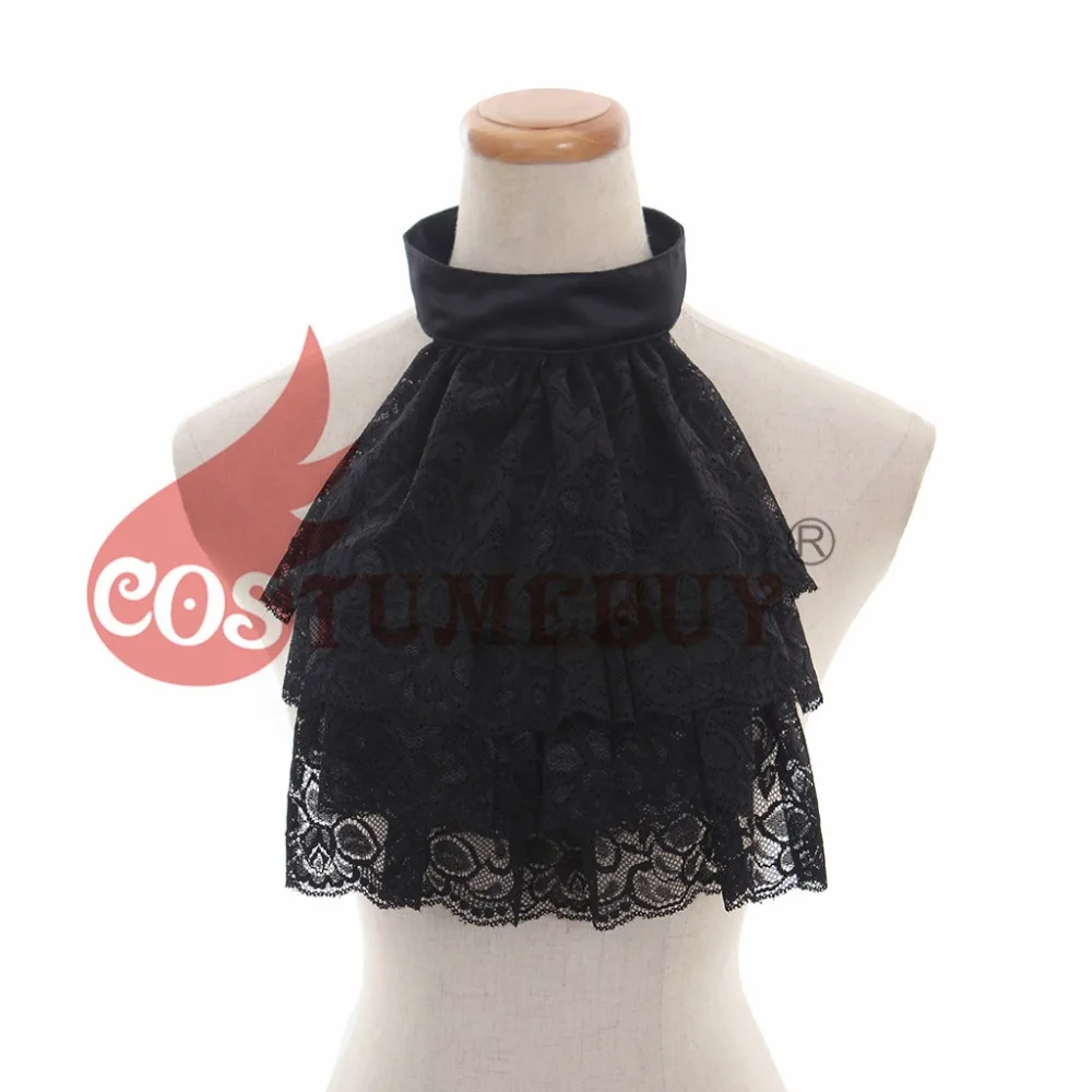 Мужской кружевной воротник Costumebuy черно белый гофрированный в стиле стимпанк