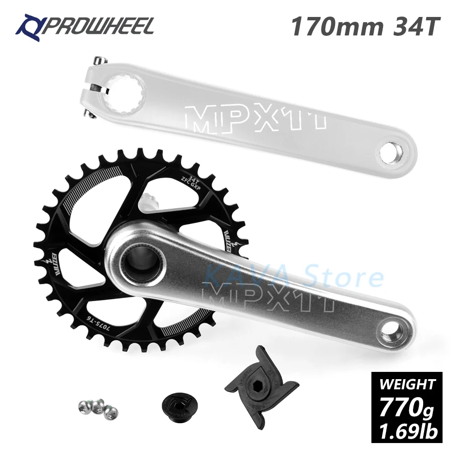 170mm Silver 34T MTB велосипед кривошипно костюм звездочки 170 мм горный велосипед звездочка цепной передачи узкая широкая цепь из колец цепь 30/32/34/36/38T передняя Звездочка для SRAM GXP XX1 X9 модными принтами XO - Цвет: 170mm Silver 34T