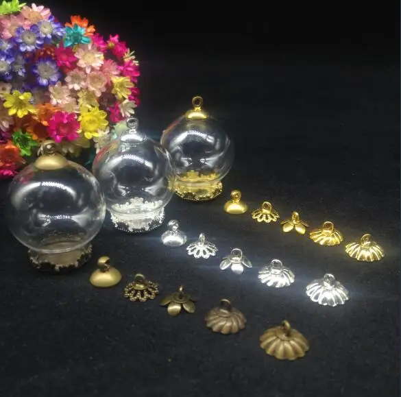 3pcs 25*15mm open mouth glass vial bubble dome 15mm flower tray DIY vials pendant wishing bottle jars necklace | Дом и сад