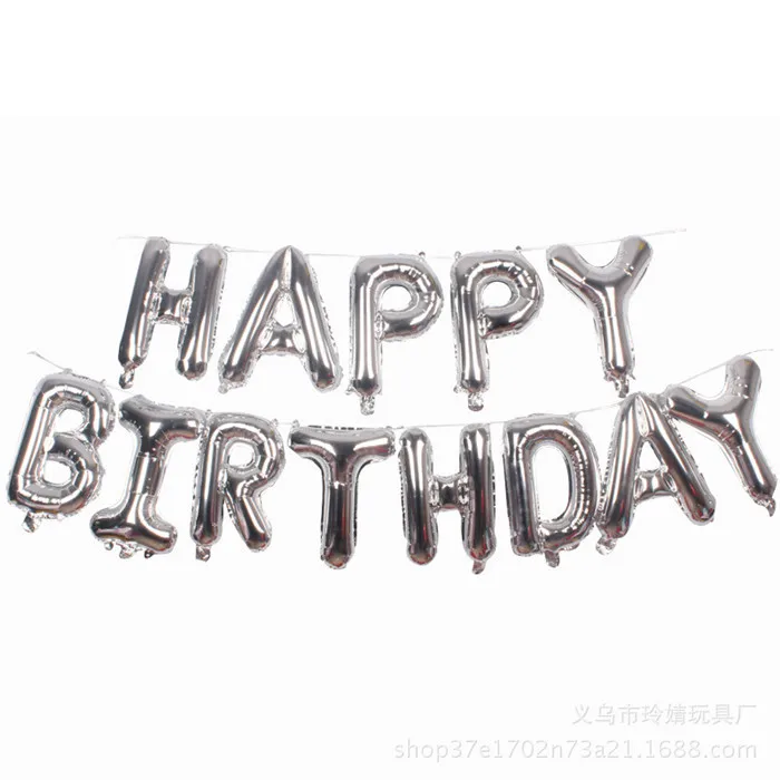 HappyBirthday H02 13 шт письма с поздравлениями с днем рождения воздушные шары набор вечерние принадлежности шары ко дню рождения набор детский душ с днем рождения шары буквы алфавита - Цвет: HappyBirthday H02