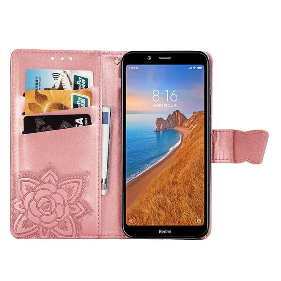 Redmi 7A PU кожаный флип чехол для Xiaomi Redmi 7A кошелек кожаный чехол для телефона Xiaomi Redmi 7A 3D бабочка кошелек Чехол