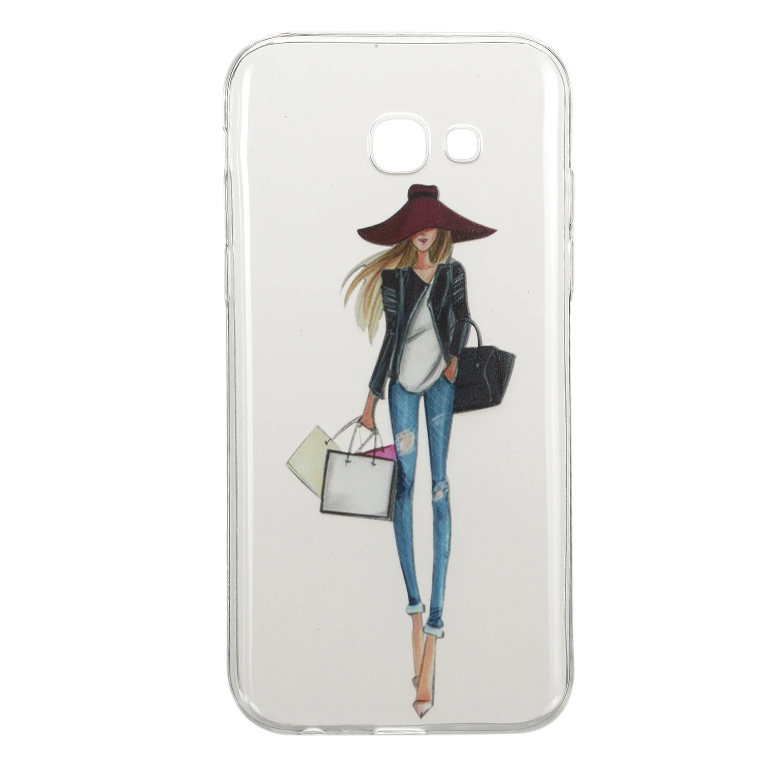 Мягкий силиконовый чехол для samsung GALAXY A5 2017 A520 телефона девушка кошка fundas coque