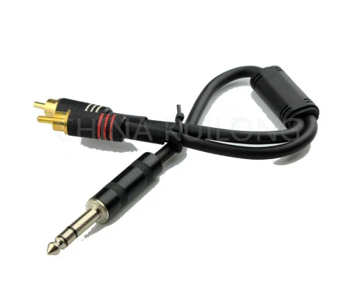

wholesale 50pcs/lot Brand New 0.18M XLR Merger Y Combiner 1/4" stereo male to 2 RCA audio Cable adapte.