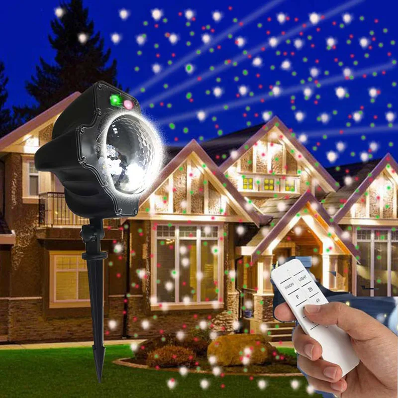 Звезда проектор led белый + красный зеленый лазер снег Рождественский светильник