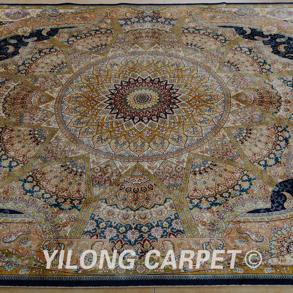 Yilong 5 6 'x 8 2' антикварные ручной работы персидские Тебриз ковры бежевый синий 100%