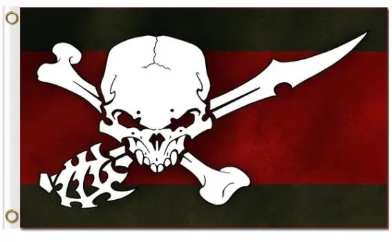 3x5ft украшения из полиэстера флаги баннер с винтажным черепом пирата на заказ 100%
