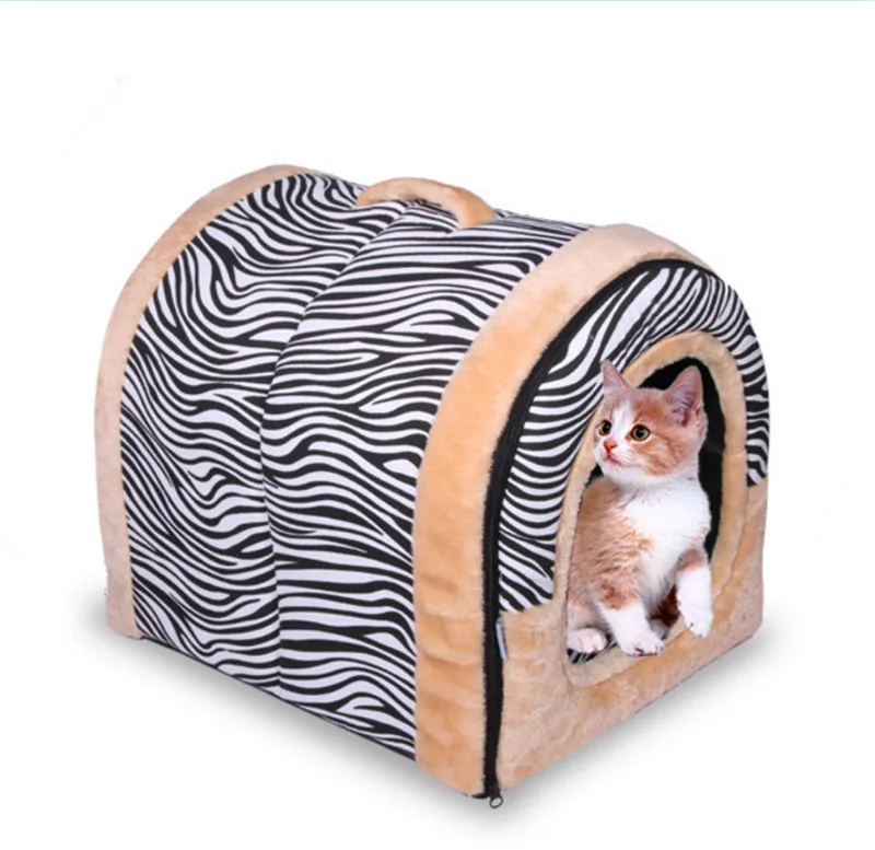 Pet Cat кровать маленькая собака мягкая Дом непродуваемая покрытая ручкой|Дома