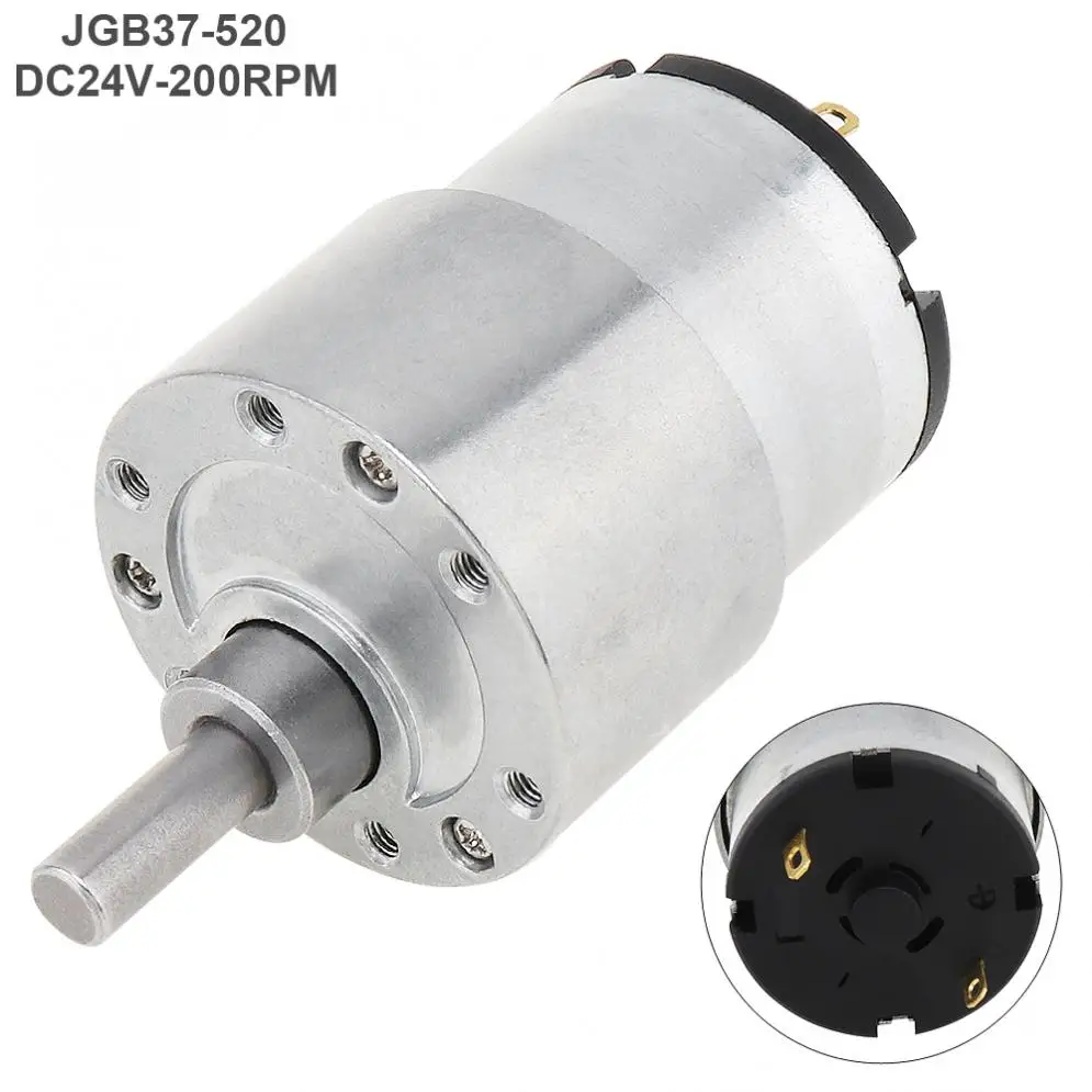 37GB-520 DC 24V 200RPM Мини Мотор-редуктор с металлической шестерней и высоким крутящим