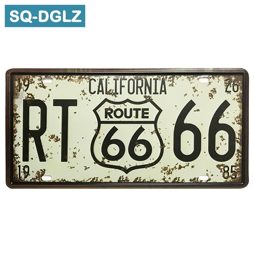 [SQ-DGLZ] Горячая Техасский Route 66 номерной знак бар украшение стены оловянный знак винтажный металлический знак домашний декор живопись таблички плакат - Цвет: 0408