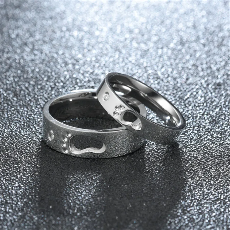 2018 New Stainless Steel Top Quality Ankle Crystal Rings for Women Men Wedding Bands Couple Fashion Jewelry wholesale | Украшения и