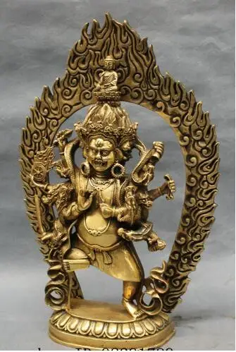 YM 306 13 &quotтибетская латунная буддистская Голова Дракона 4 головы 8 рук Dakini