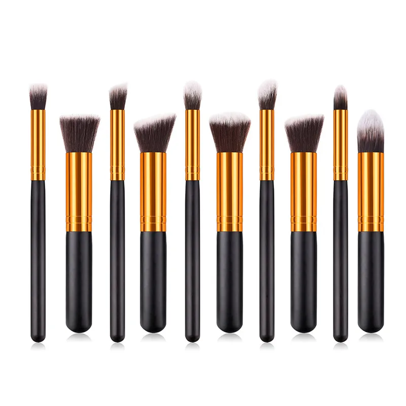 10 шт./партия Серебряный/Золотой набор кистей для макияжа pincel maquiagem Cosmetics maquillaje