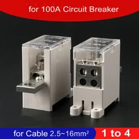 2 pcslot 1 to 4 branches circuit breaker switch terminal block for dz47le 100a