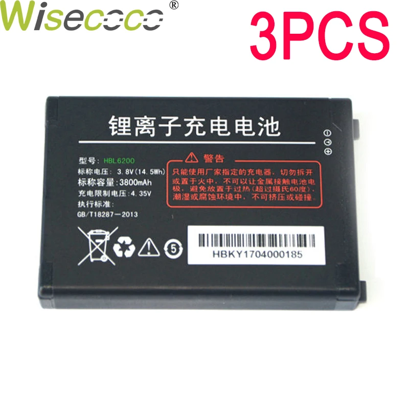 WISECOCO 3 шт. 3800 мАч HBL6200 Аккумулятор для Urovo i6200S i6200a i6300a сканер в наличии аккумулятор