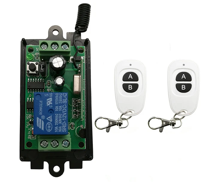 

DC 9V 12V 24V 1 CH 1CH RF беспроводной мини-переключатель релейный приемник пульты дистанционного управления и белые AB клавиши Водонепроницаемый передатчик жалюзи