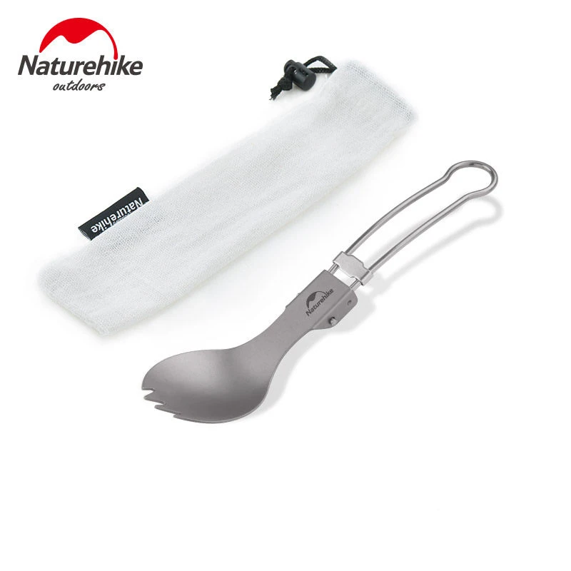 New spork Naturehike титановая Складная ложка-вилка, ложка, посуда, легкая снаряжение для кемпинга - Цвет: New spork
