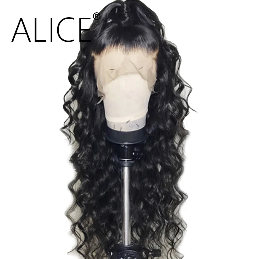 ALICE свободные волнистые кружевные передние человеческие волосы парики с