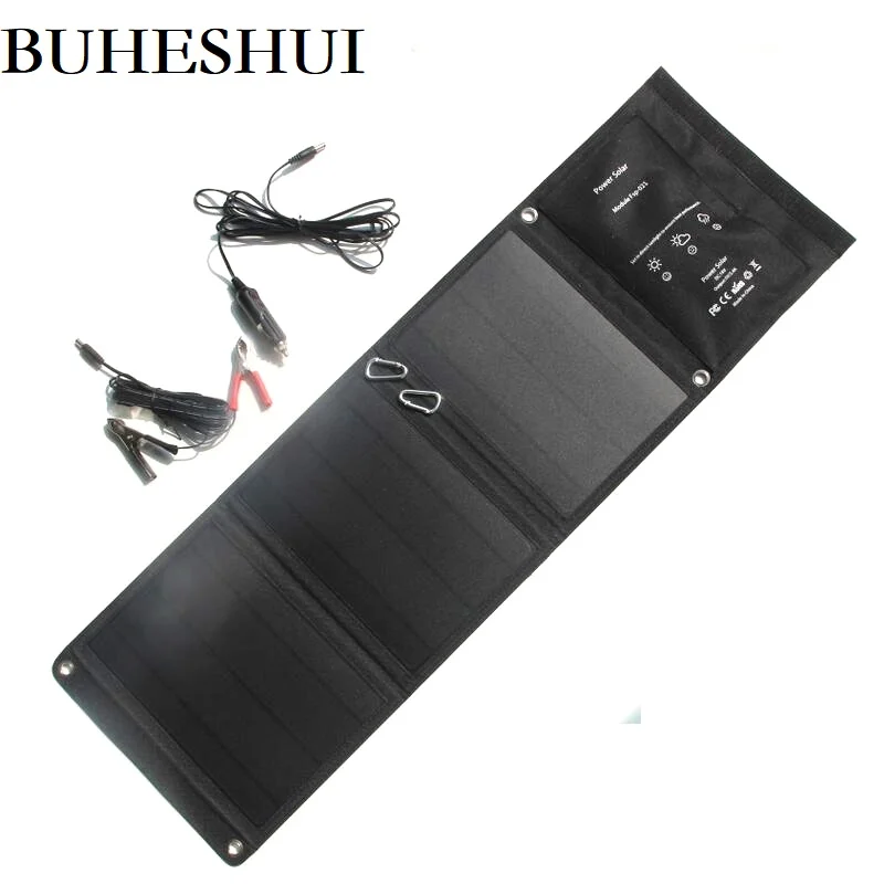 Зарядное устройство на солнечной батарее BUHESHUI 5 В/18 в 21 Вт двойной USB + DC Выход