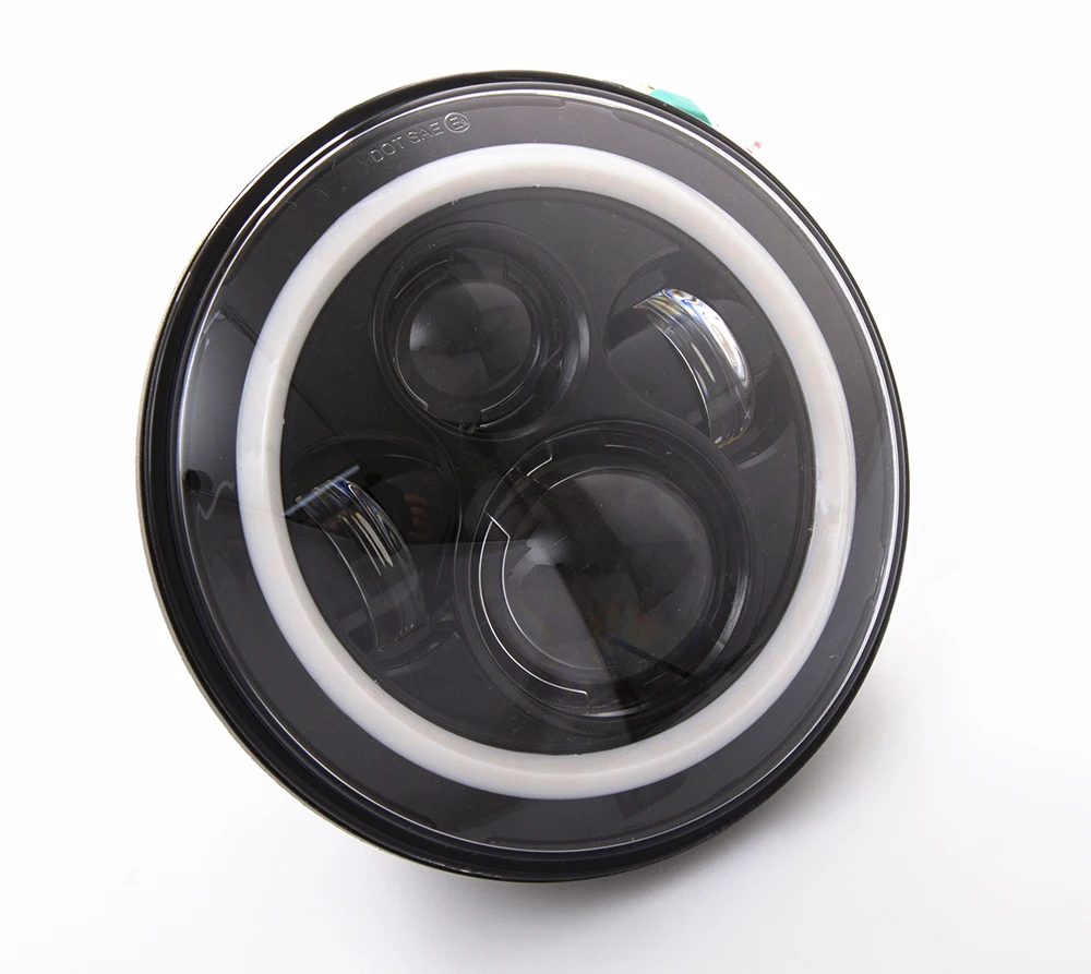 Для Land Rover Defender 7 дюймов светодиодный налобный фонарь с ангельским глазом фары