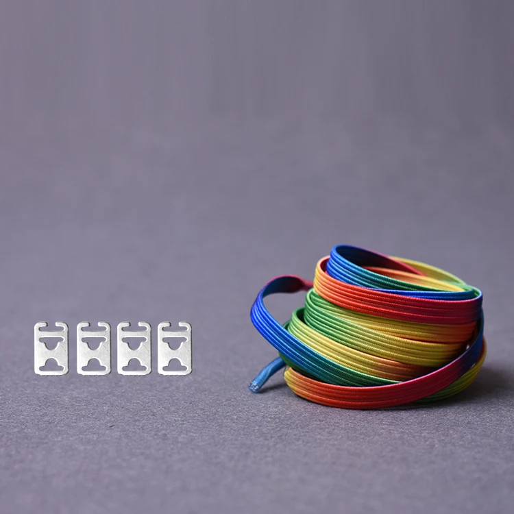 Rainbow color Новые эластичные шнурки без шнурков, шнурки для обуви, радужные цвета, безопасные плоские шнурки для детей и взрослых, кроссовки унисекс для отдыха, шнурки - Цвет: Rainbow color