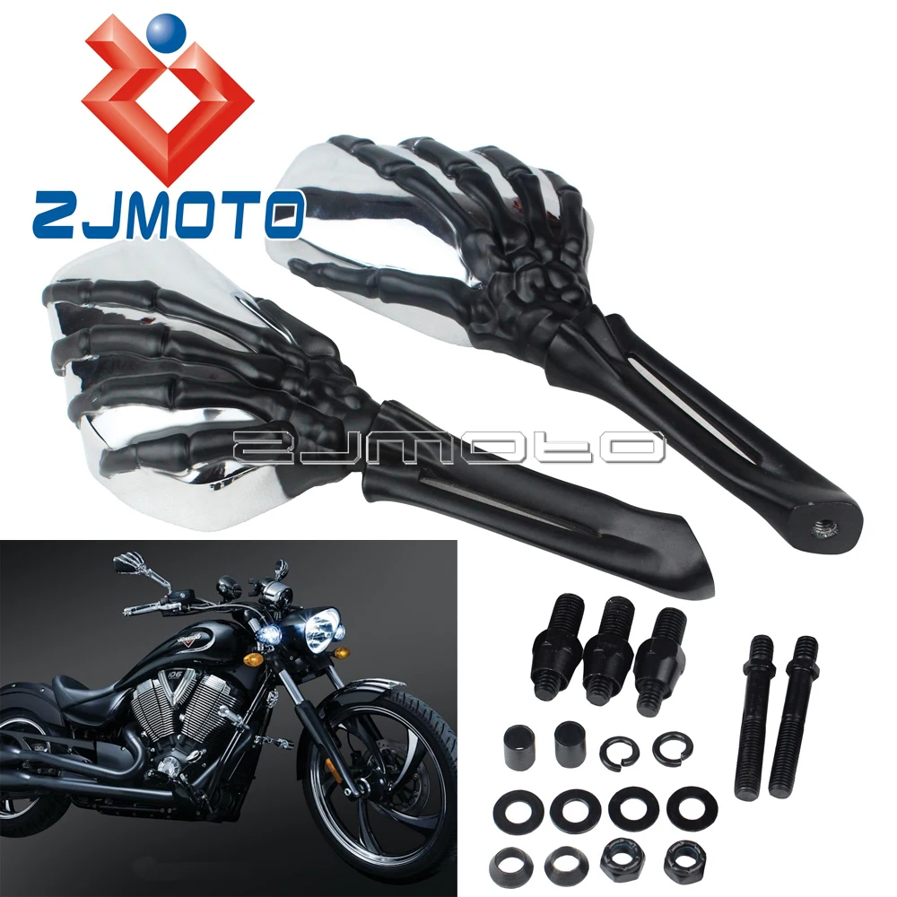 Мотоциклетное боковое зеркало заднего вида с черепом для Softail Sportster Touring Shadow Intruder
