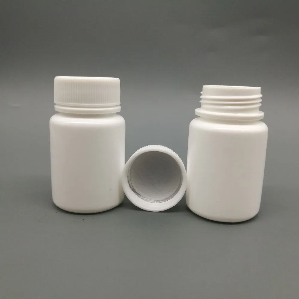 Free shipping 100pcs 30cc 30ml HDPE white Capsule pill bottle empty plastic Pill container with Screw Cap | Красота и здоровье