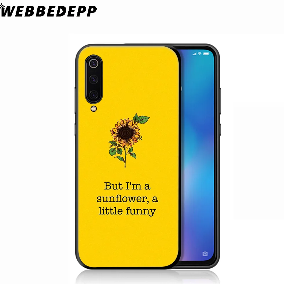 WEBBEDEPP желтый мягкий чехол с подсолнухом для Xiaomi Mi 9T 9 8 SE 6 A1 A2 A3 Lite MiA1 MiA2 MiA3 F1 MAX 3 Mi8 CC9E