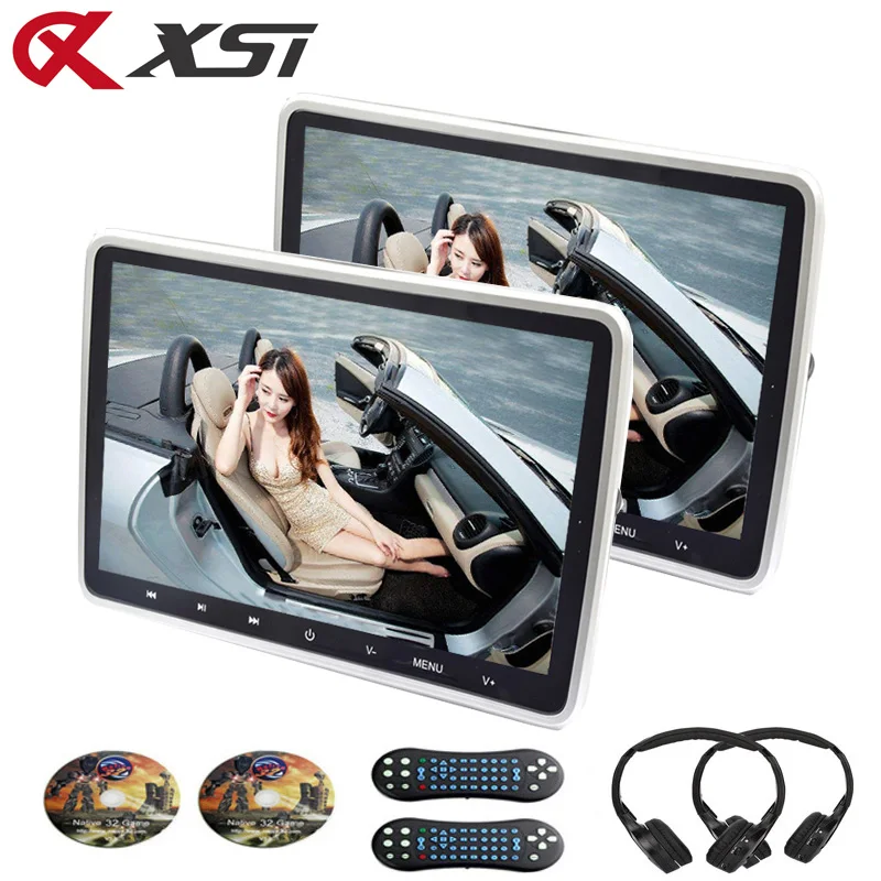 XST 10 1 дюймов Автомобильный подголовник монитор MP5 DVD видео плеер USB/SD/HDMI/IR/FM TFT lcd