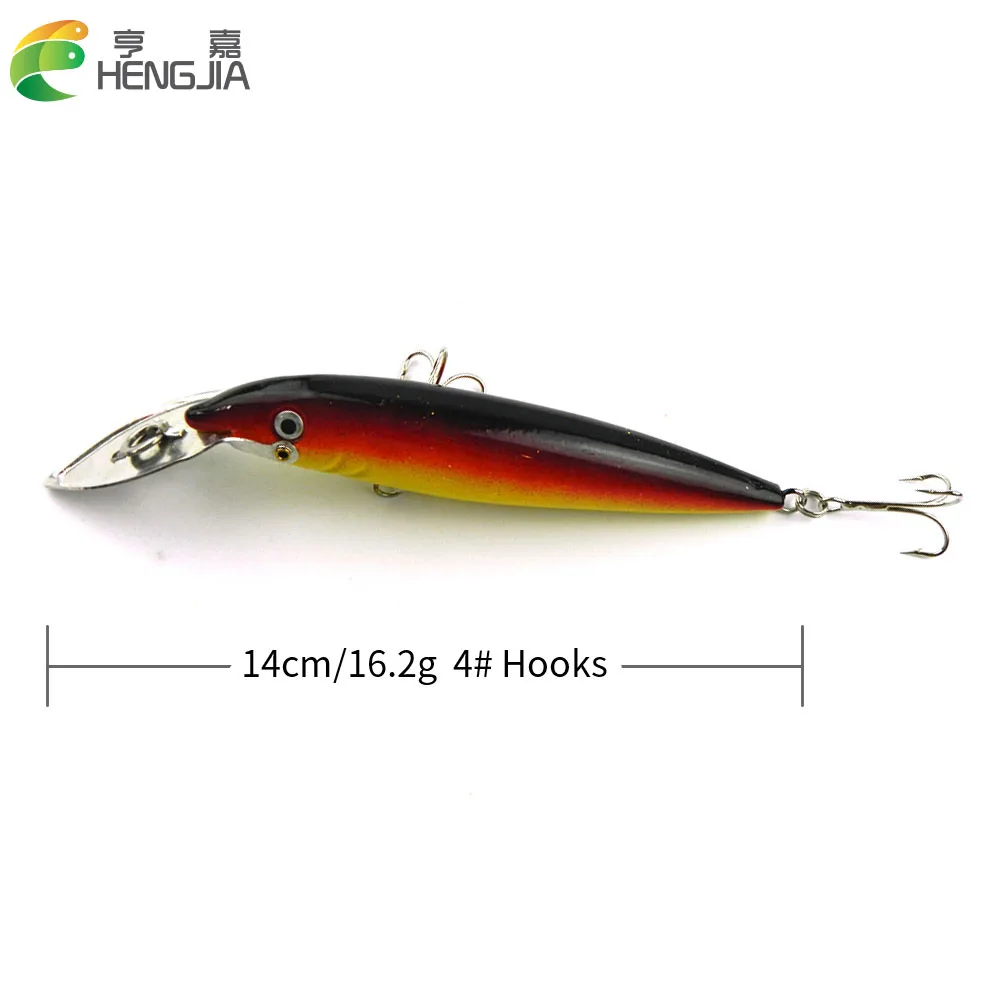 популярный 7pcs рыболовных приманок minnow (mi048) 14cm 16.2g 4 # крючки &quotтяжело приманки